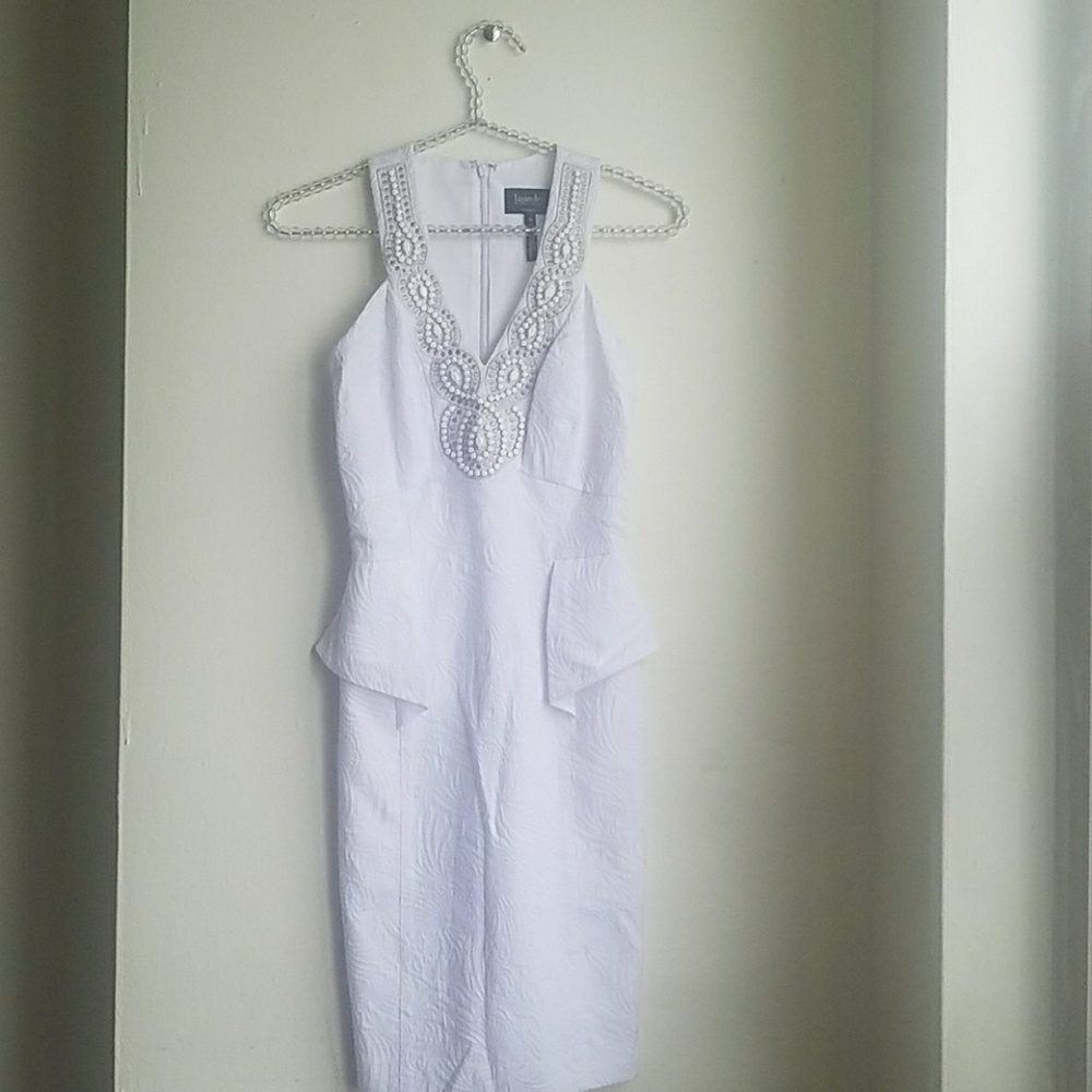 Laundry Shelli Segal White Peplum Dress